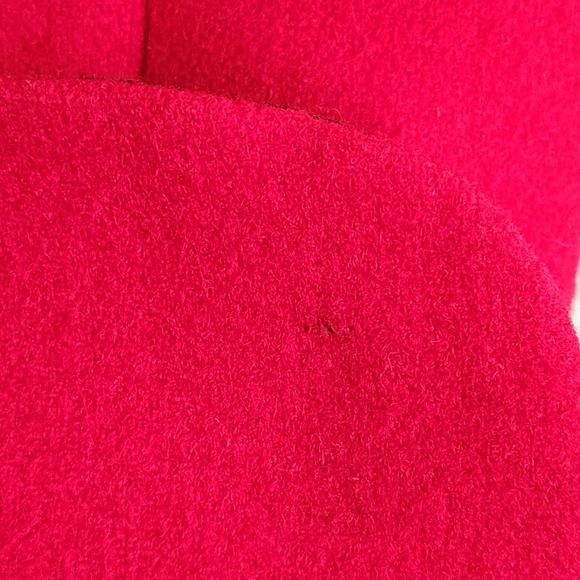 Vintage Outbrook Red Wool Coat Jacket Long Double Breasted Size 12 - Picture 9 of 13